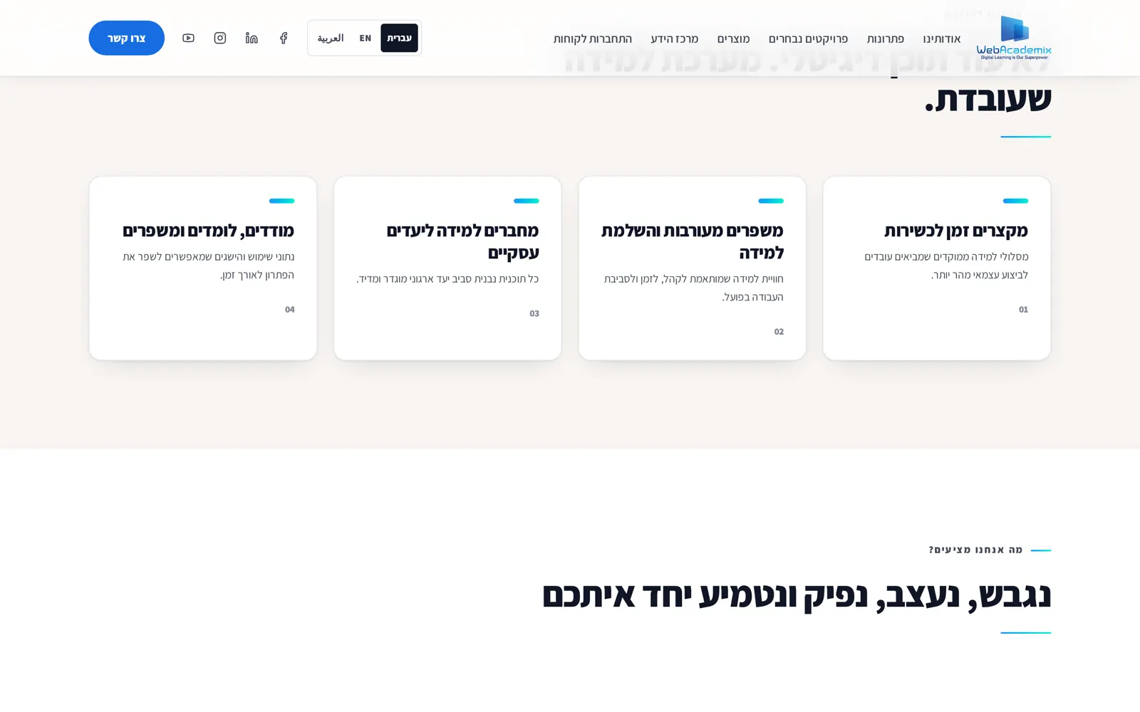 WebAcademix progress section, website designed by SmartReach AI