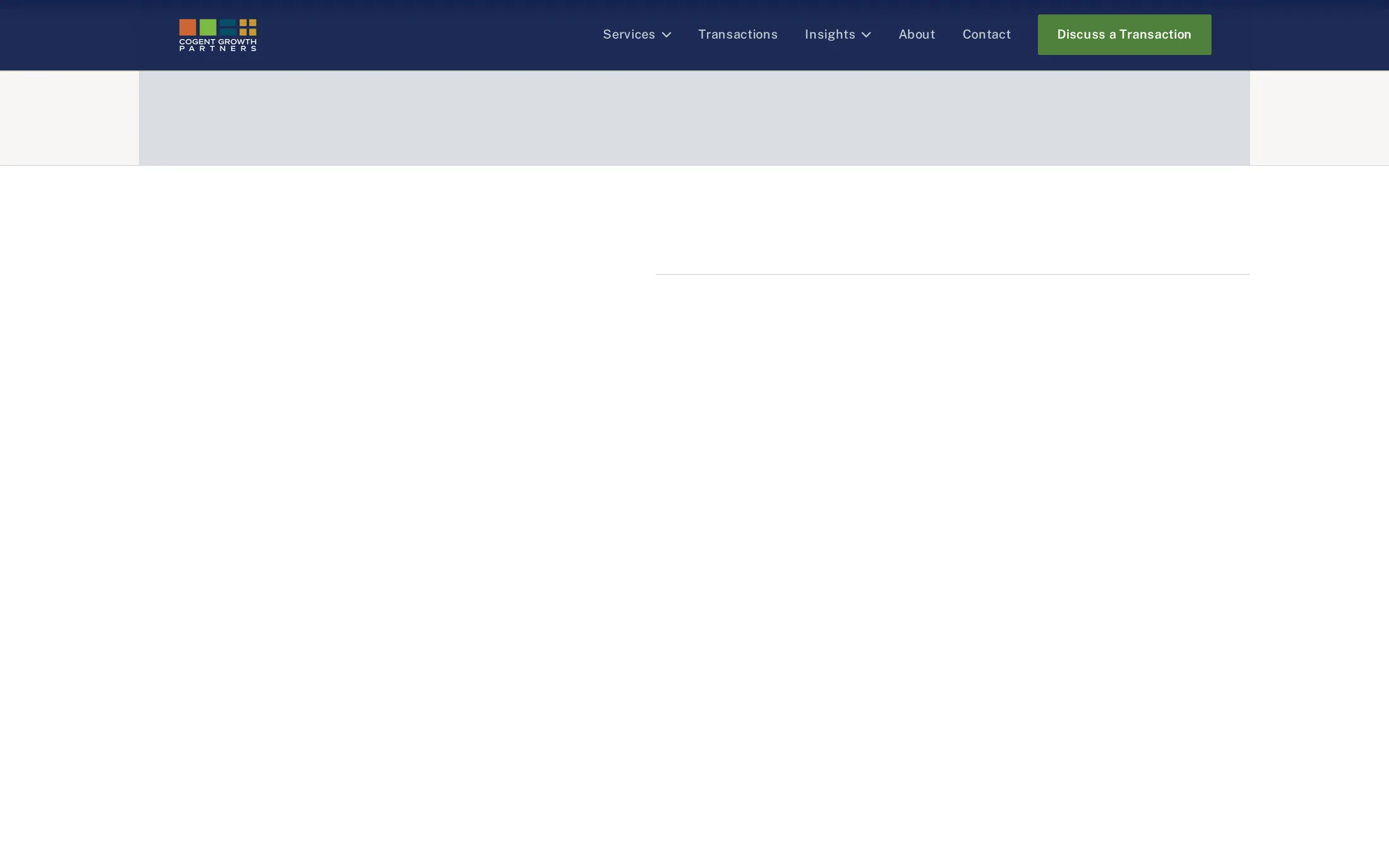 Cogent Growth Partners service index, website designed by SmartReach AI
