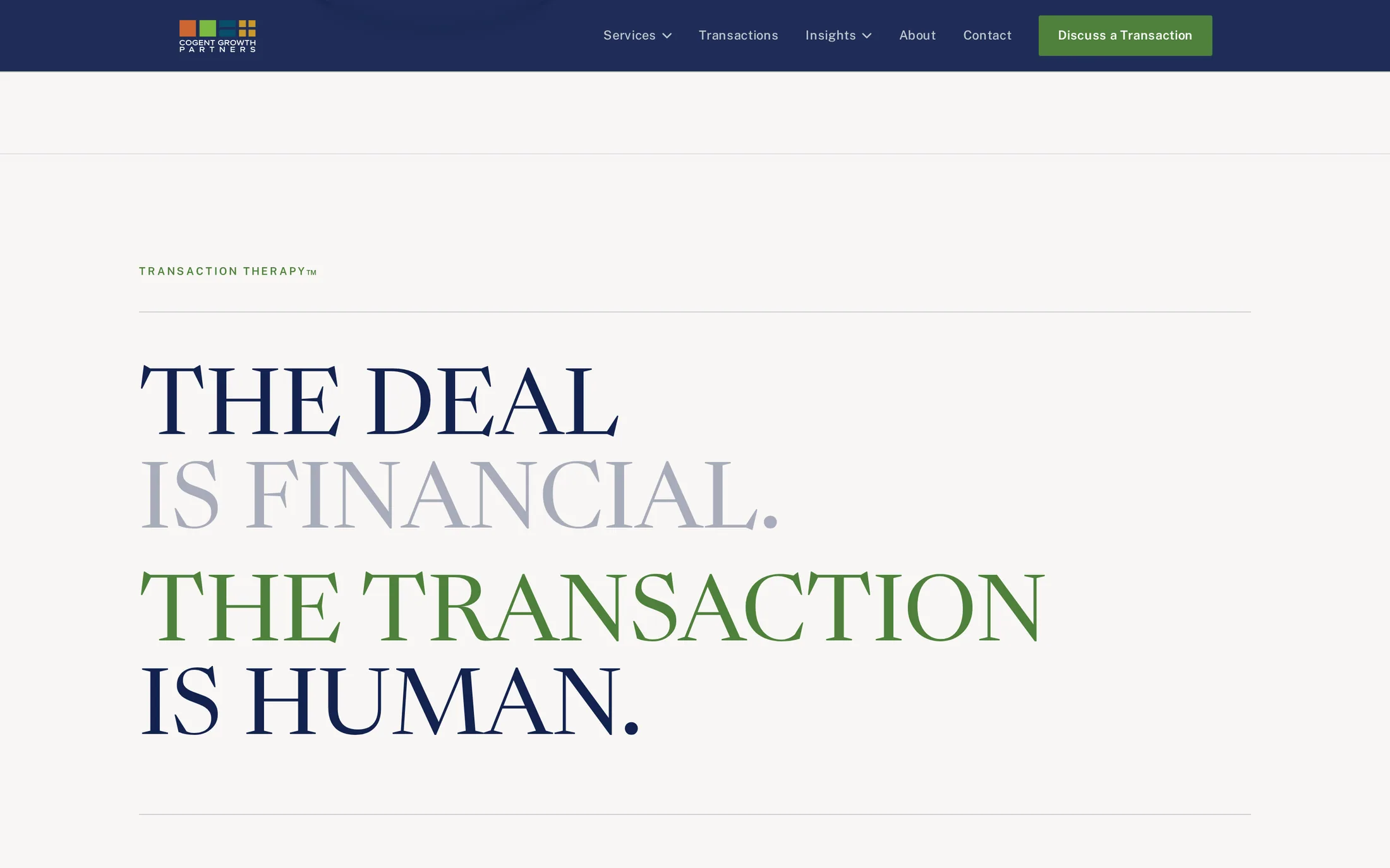 Cogent Growth Partners closing section, website designed by SmartReach AI